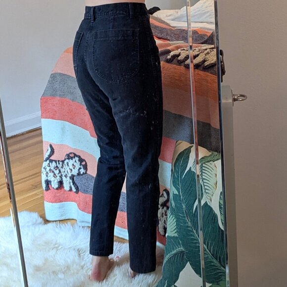 DOEN Black HIGH RISE Stovepipe Cigarette JEANS- NO STRETCH 27 - Picture 5 of 10